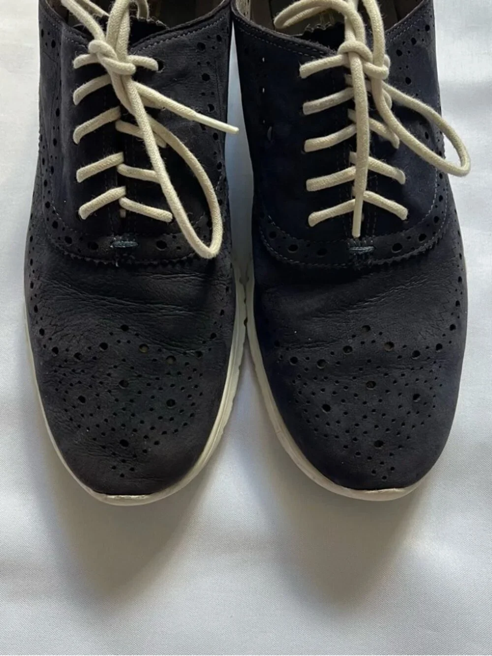 Women’s Cole Haan Navy Blue Suede Zero Grand Wingtip Oxfords Size 8.5